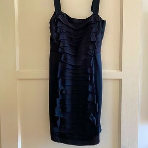 Philosophy Di Alberta Ferretti black cocktail dress.  100% silk